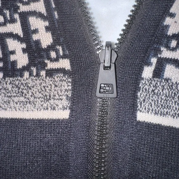 Dior Reversible Zipper Cardigan with Hood in Multicolor  Cashmere - Picture 9 of 15